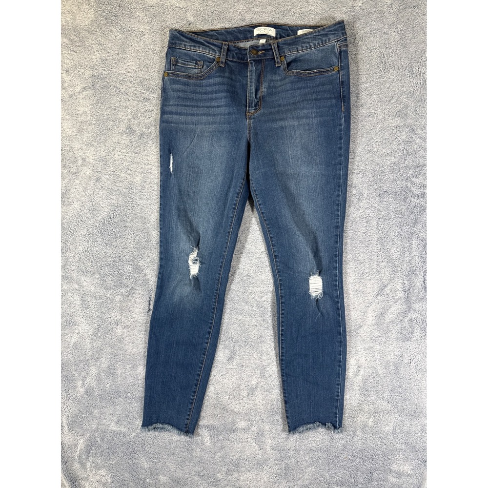 Sofia Jeans by Sofia Vergara Skinny Ankle Distressed Denim Blue Jeans Size 8‎